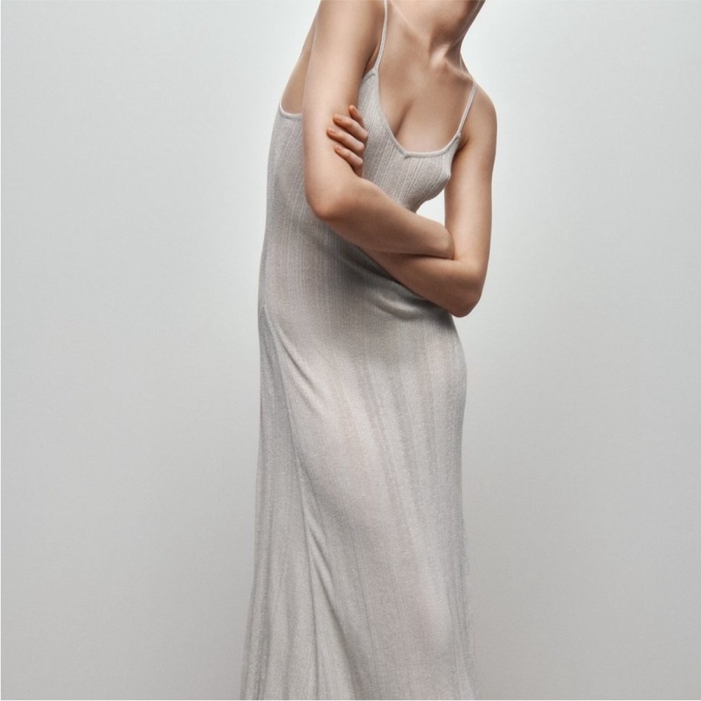 Zara metallic knit dress